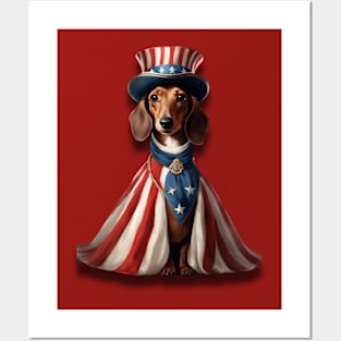 Uncle Sam Dachshund Posters and Art